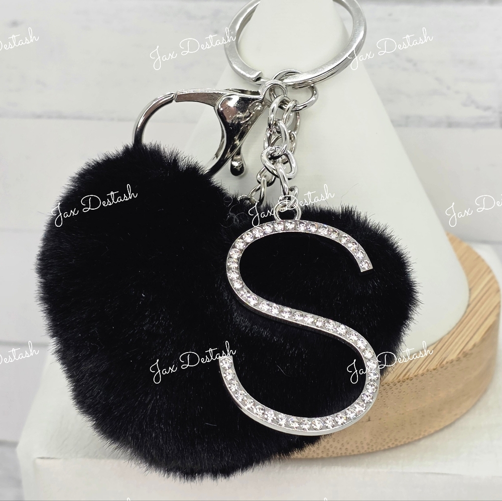 Monogrammed Purse/Key Heart Puff Charms - Picture 7 of 10